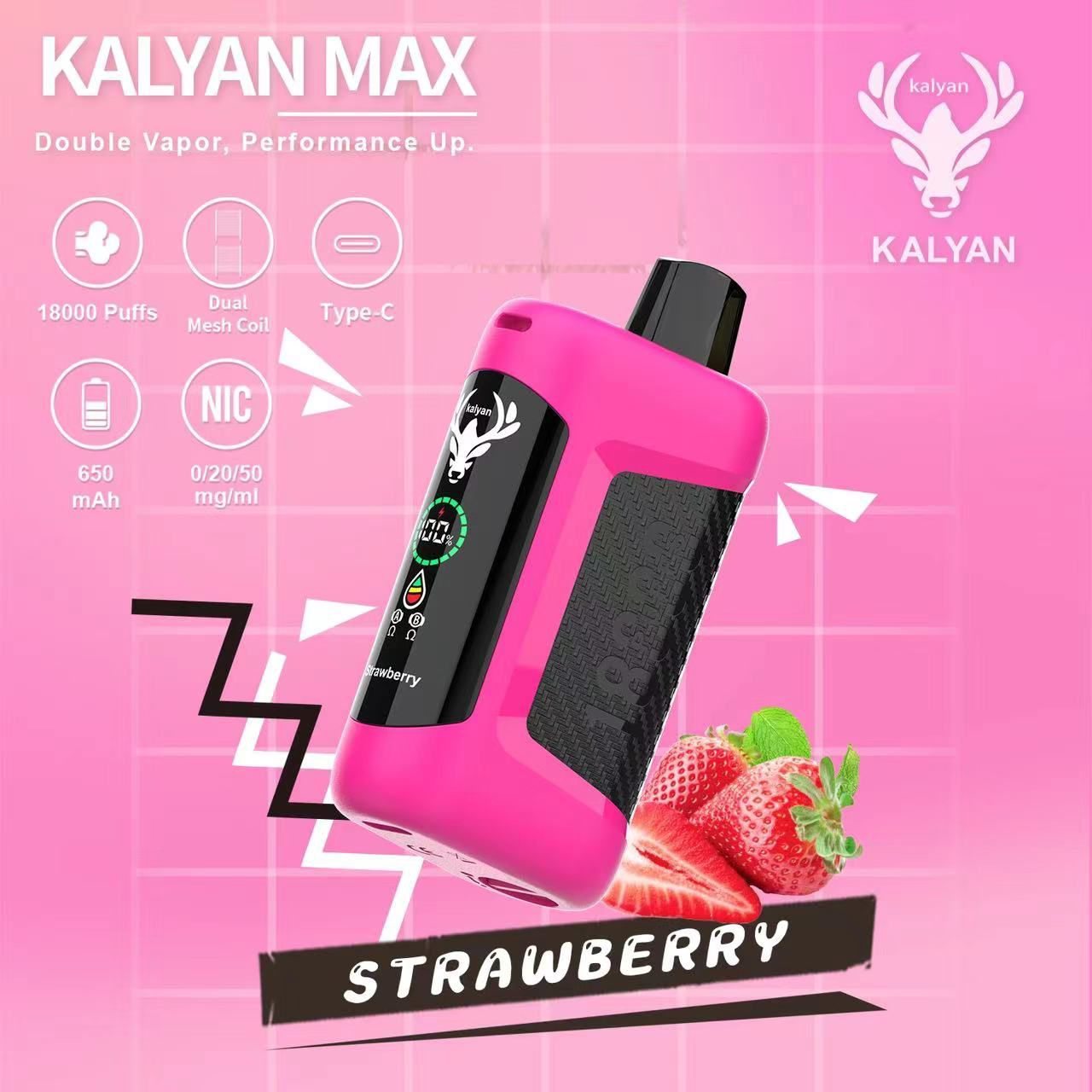 Kalyan Max 18000 Puffs Rechargeable Disposable Vape In UAE