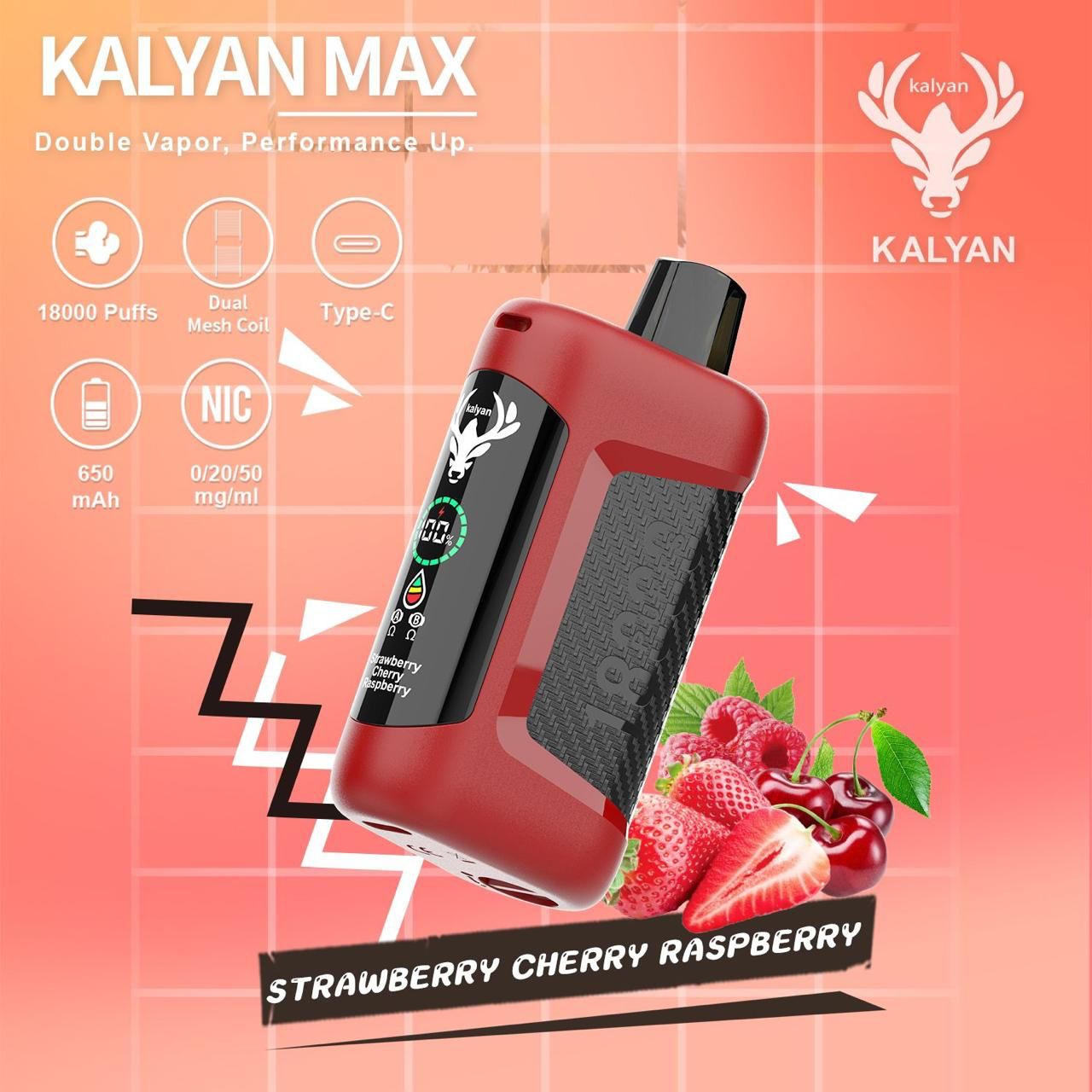 Kalyan Max 18000 Puffs Rechargeable Disposable Vape In UAE