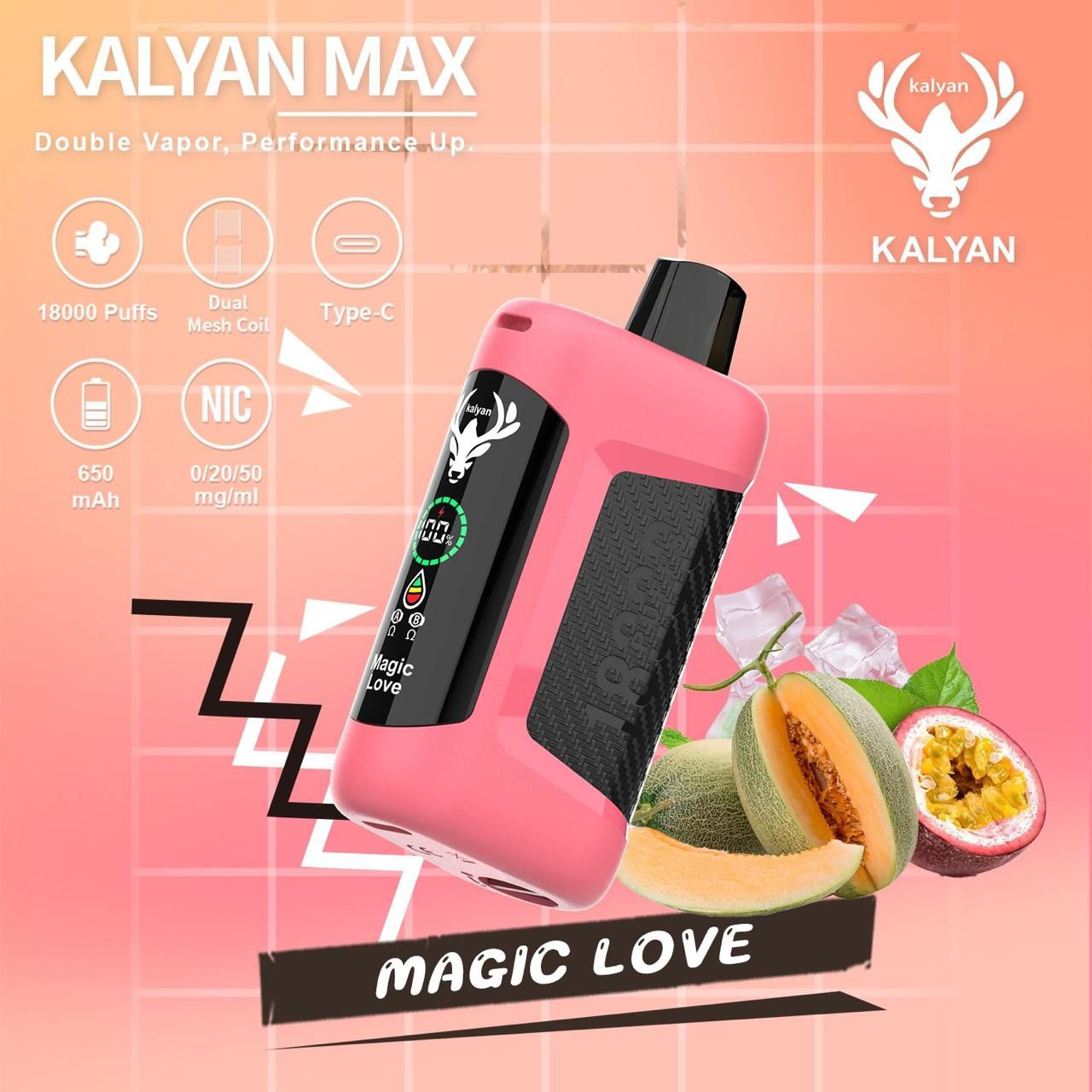 Kalyan Max 18000 Puffs Rechargeable Disposable Vape In UAE