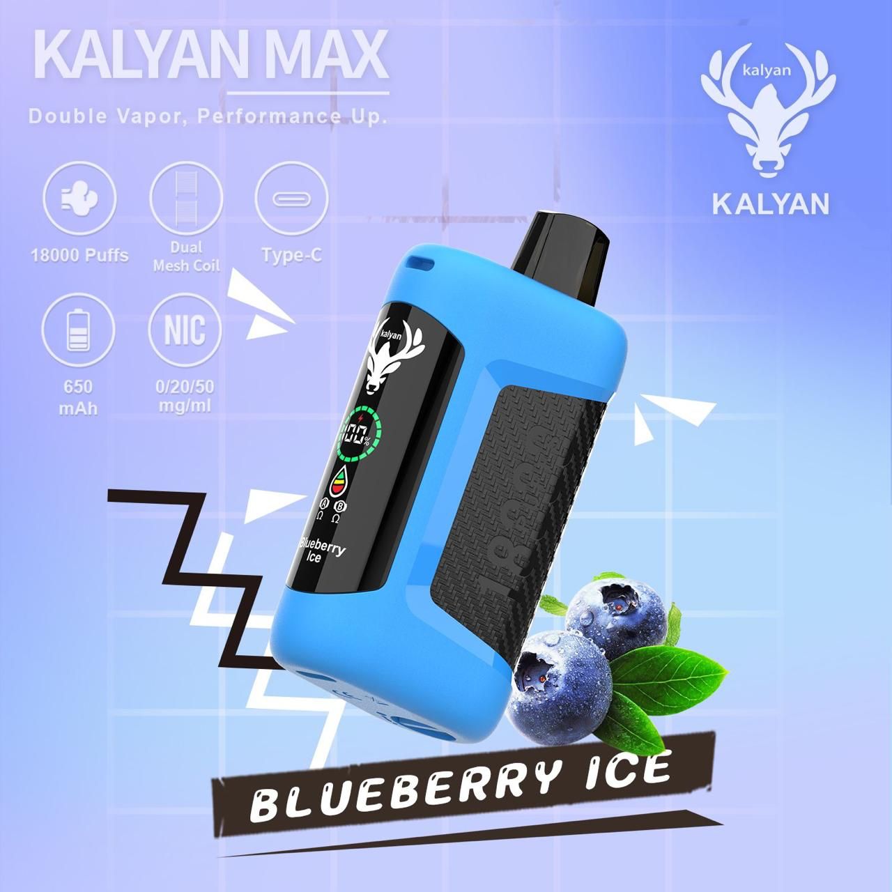 Kalyan Max 18000 Puffs Rechargeable Disposable Vape In UAE
