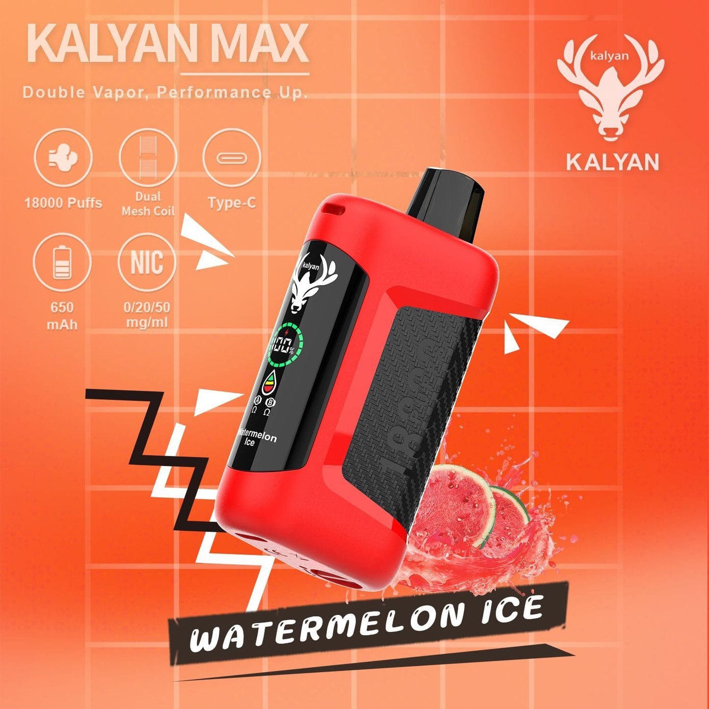 Kalyan Max 18000 Puffs Rechargeable Disposable Vape In UAE