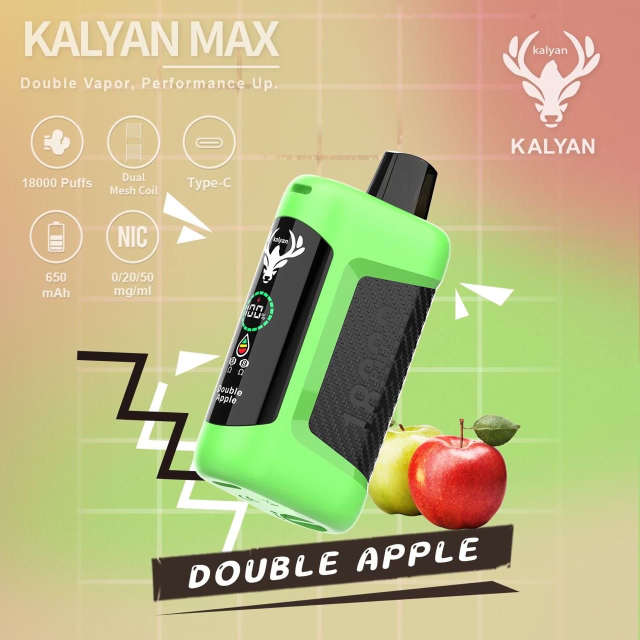 Kalyan Max 18000 Puffs Rechargeable Disposable Vape In UAE