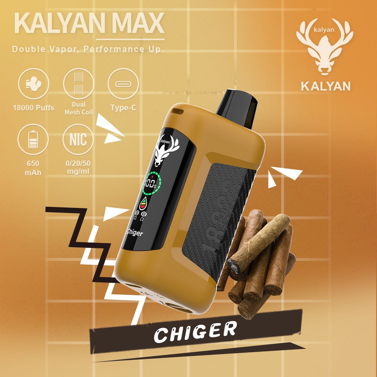 Kalyan Max 18000 Puffs Rechargeable Disposable Vape In UAE
