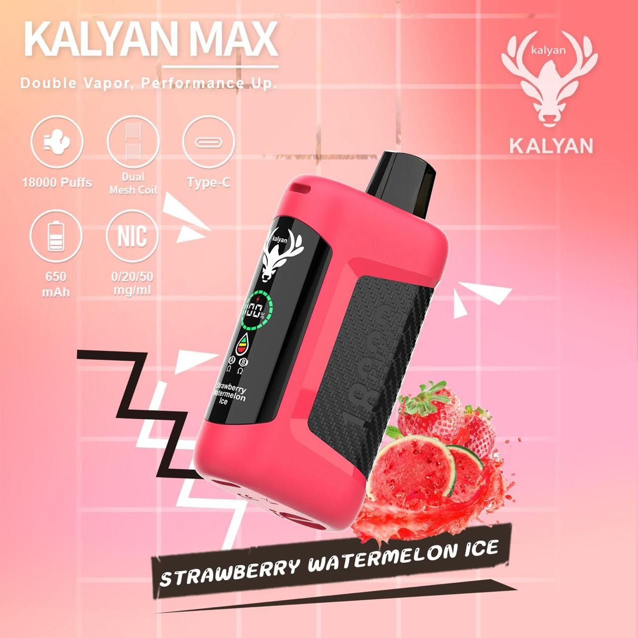 Kalyan Max 18000 Puffs Rechargeable Disposable Vape In UAE