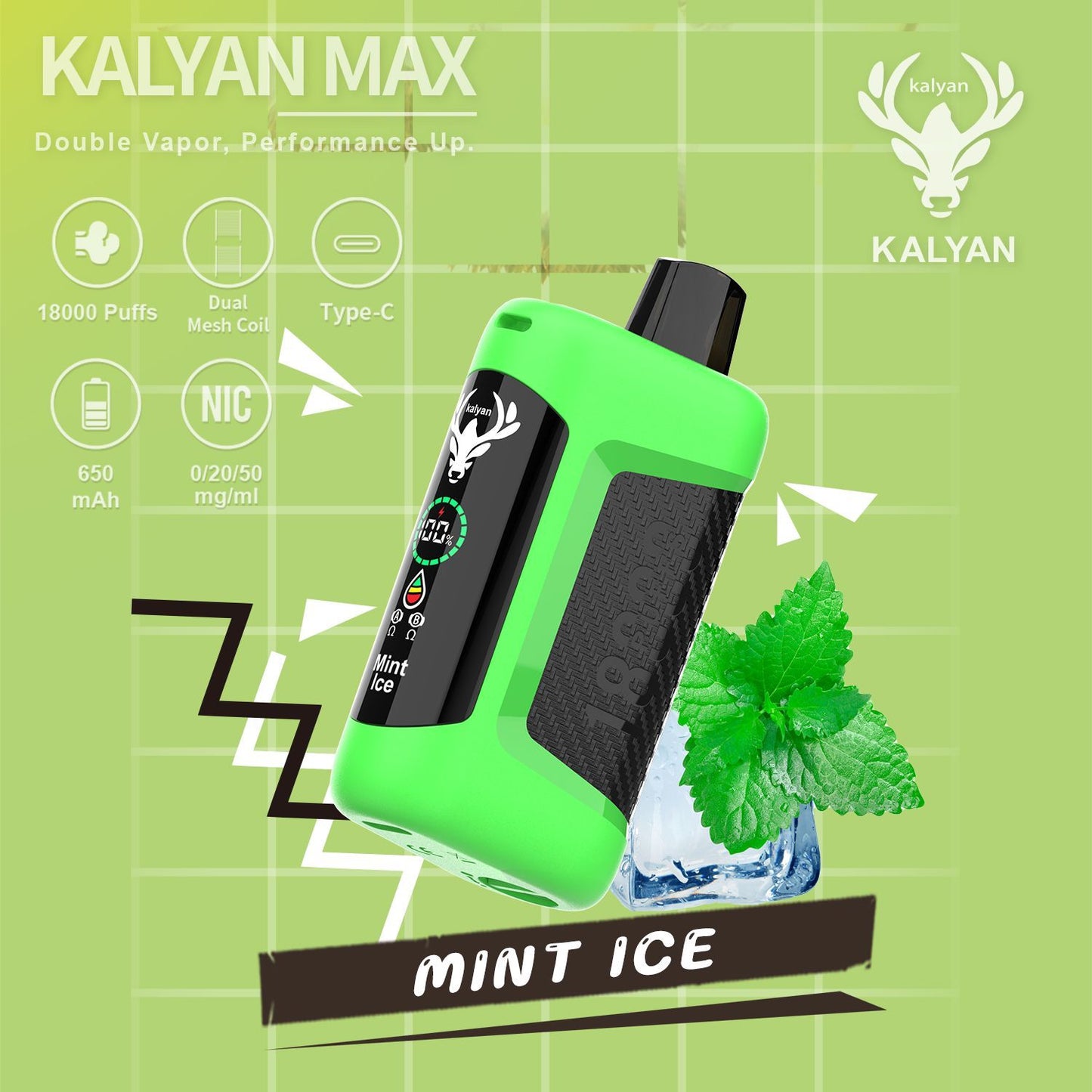 Kalyan Max 18000 Puffs Rechargeable Disposable Vape In UAE