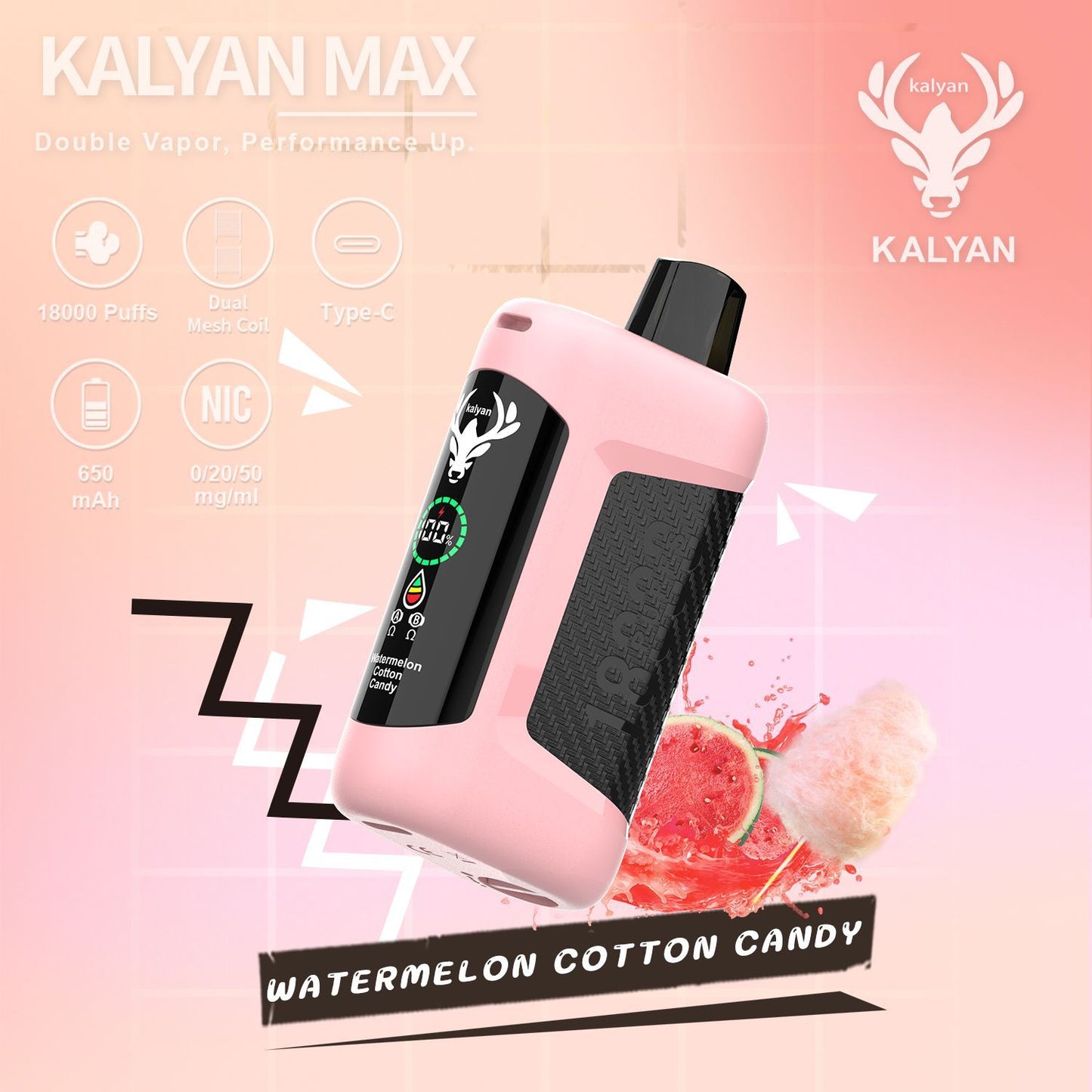 Kalyan Max 18000 Puffs Rechargeable Disposable Vape In UAE