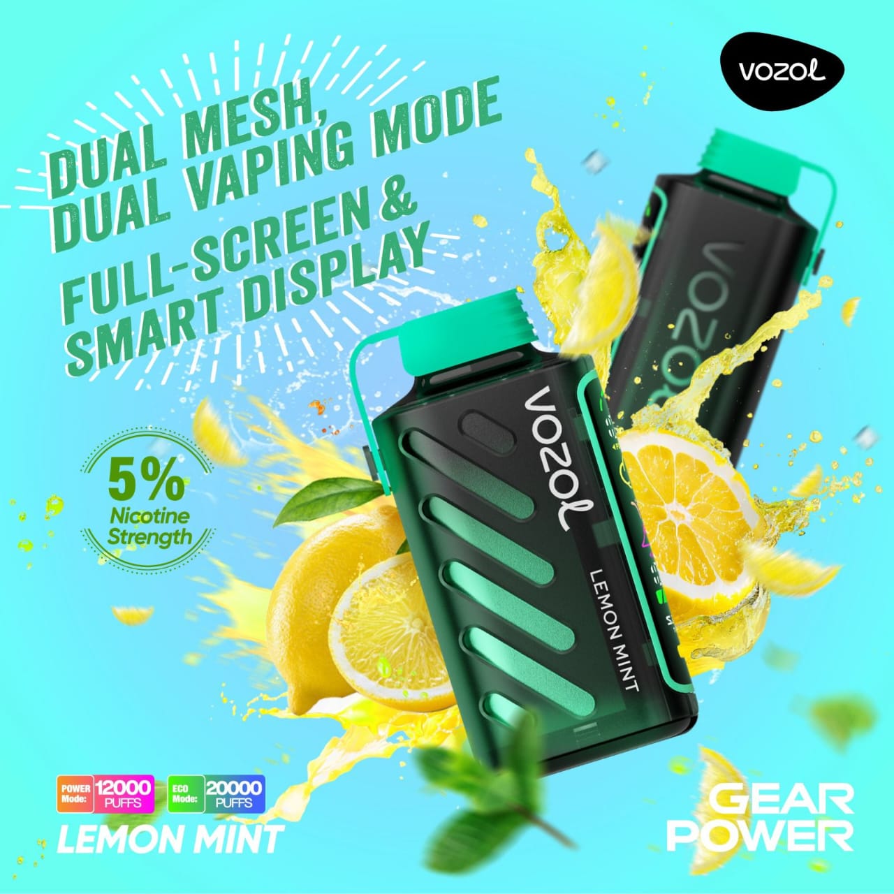 VOZOL Gear Power 20000 Puffs Disposable Dual Vaping Mode