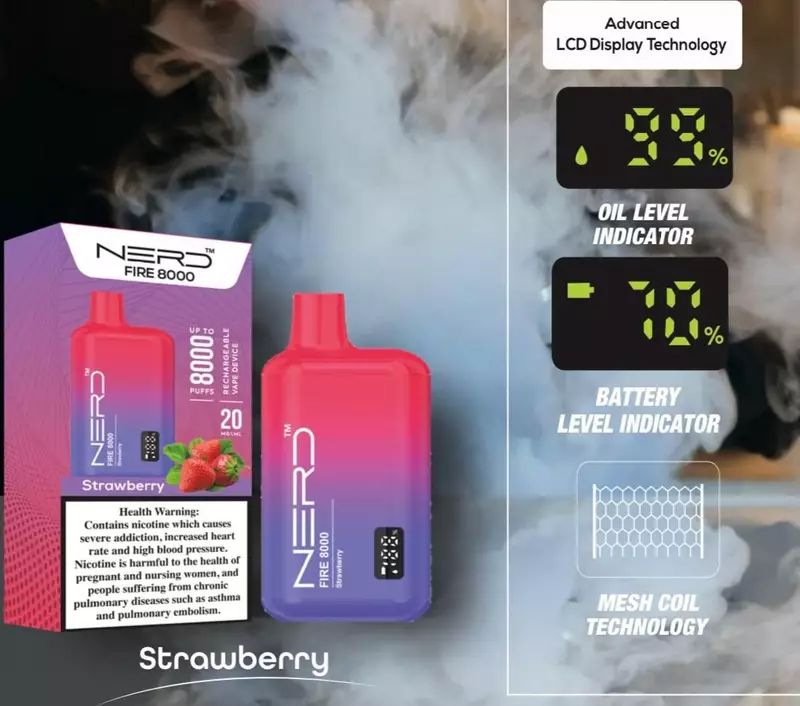 Nerd Fire Disposable Vape 8000 Puffs in Dubai, UAE