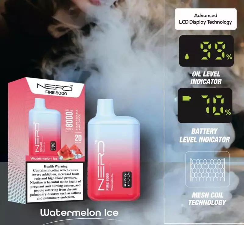 Nerd Fire Disposable Vape 8000 Puffs in Dubai, UAE