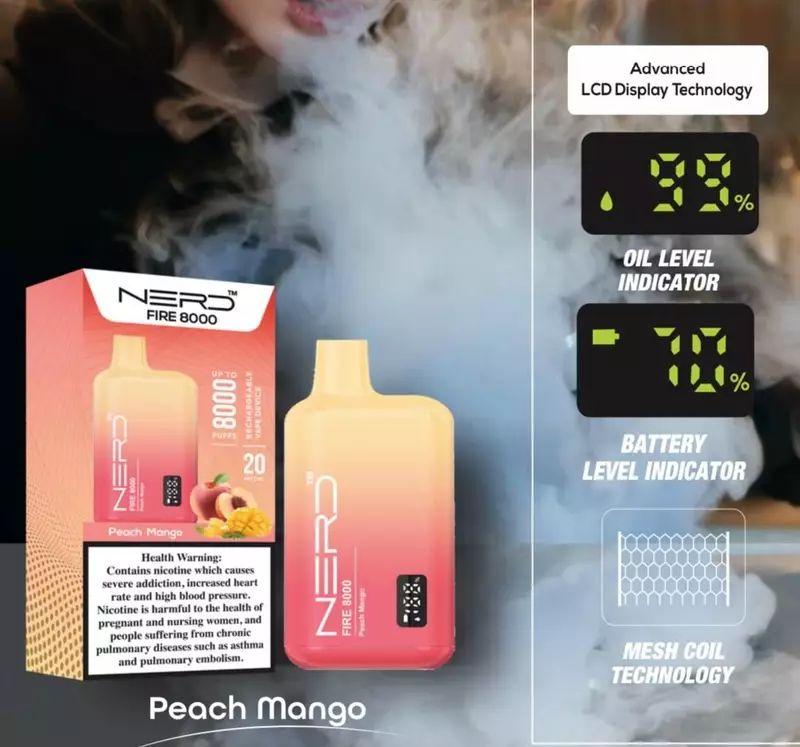 Nerd Fire Disposable Vape 8000 Puffs in Dubai, UAE