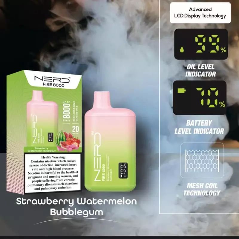 Nerd Fire Disposable Vape 8000 Puffs in Dubai, UAE