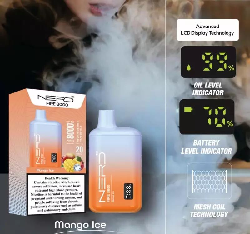Nerd Fire Disposable Vape 8000 Puffs in Dubai, UAE