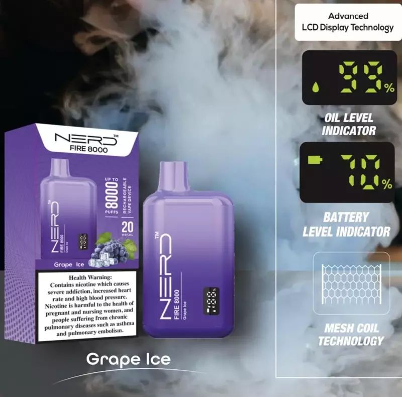 Nerd Fire Disposable Vape 8000 Puffs in Dubai, UAE