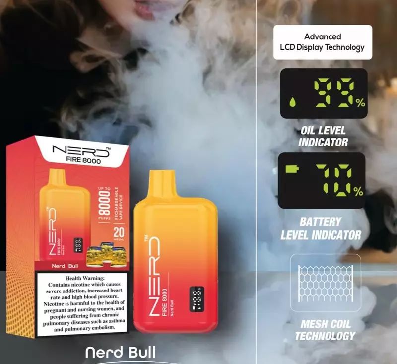 Nerd Fire Disposable Vape 8000 Puffs in Dubai, UAE