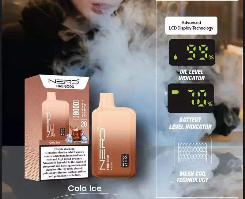 Nerd Fire Disposable Vape 8000 Puffs in Dubai, UAE