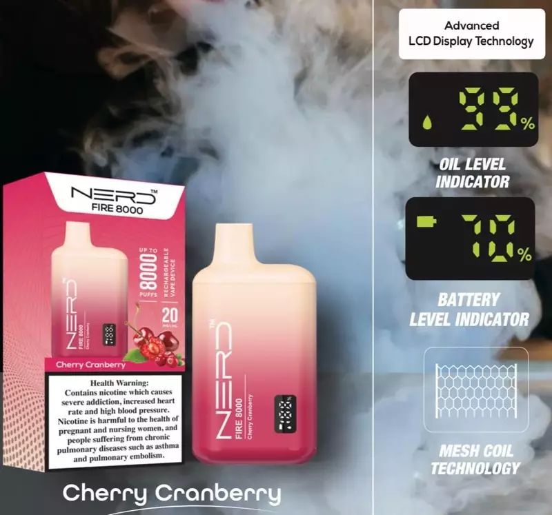 Nerd Fire Disposable Vape 8000 Puffs in Dubai, UAE