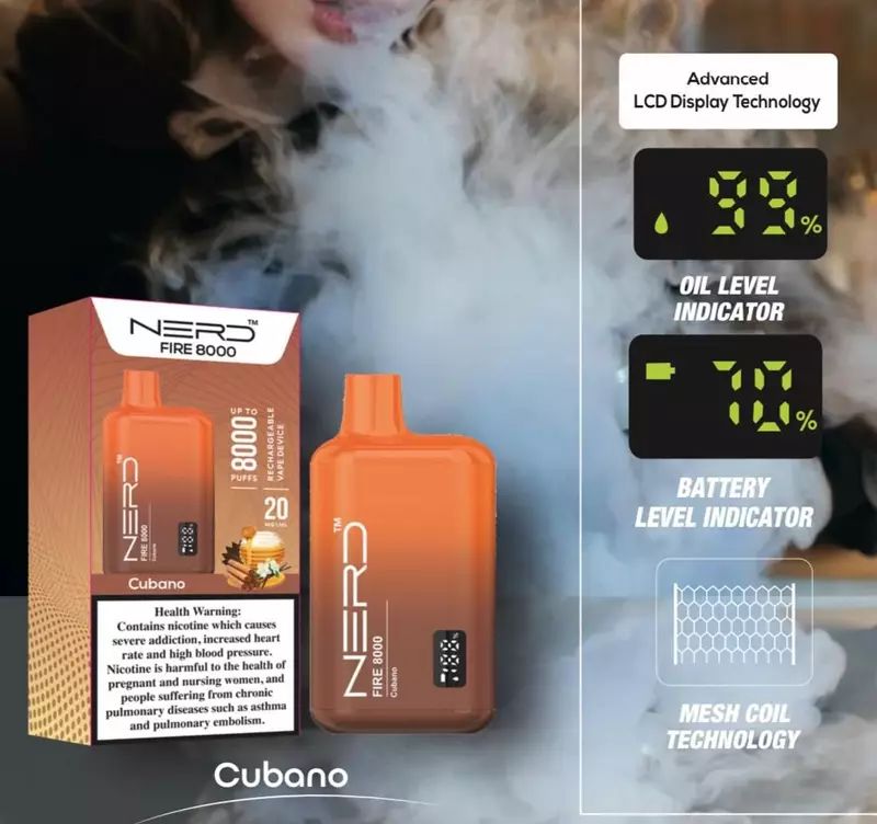 Nerd Fire Disposable Vape 8000 Puffs in Dubai, UAE
