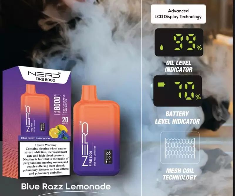 Nerd Fire Disposable Vape 8000 Puffs in Dubai, UAE