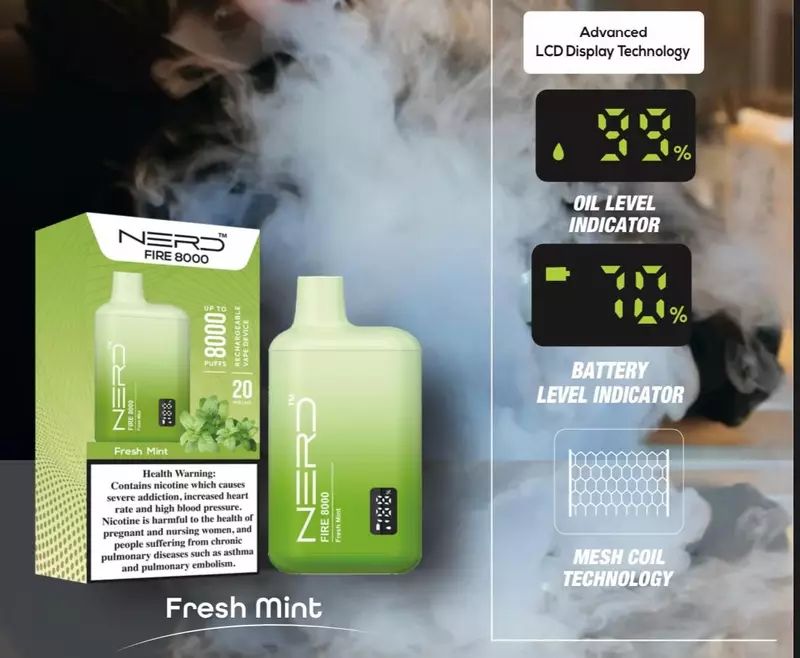 Nerd Fire Disposable Vape 8000 Puffs in Dubai, UAE