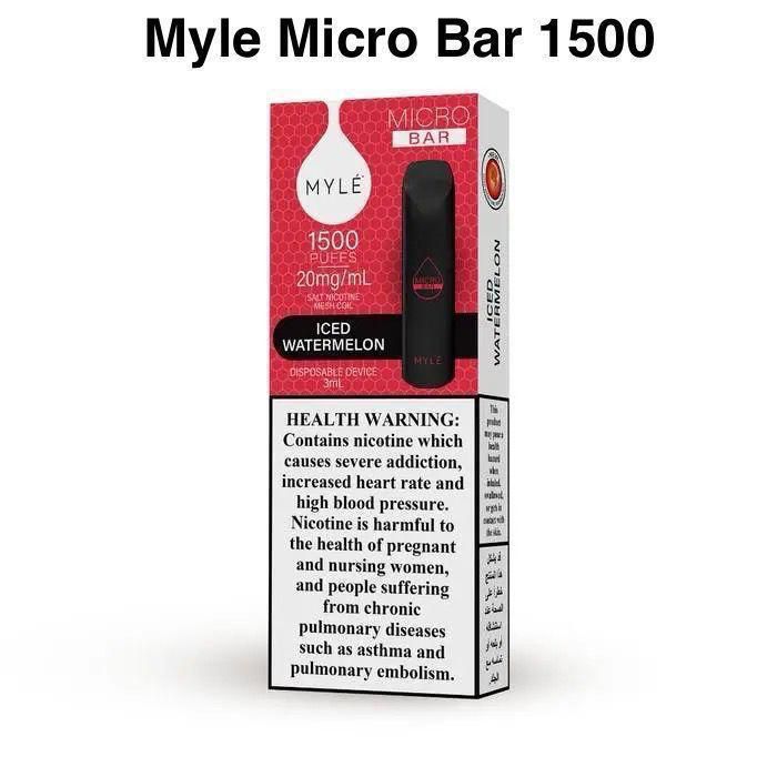 MYLE MICRO BAR 1500 PUFFS DISPOSABLE VAPE IN DUBAI