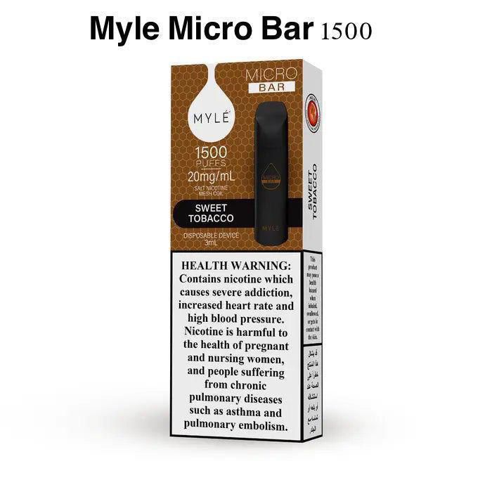 MYLE MICRO BAR 1500 PUFFS DISPOSABLE VAPE IN DUBAI