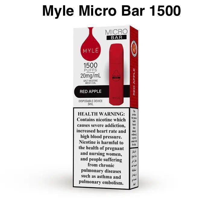 MYLE MICRO BAR 1500 PUFFS DISPOSABLE VAPE IN DUBAI