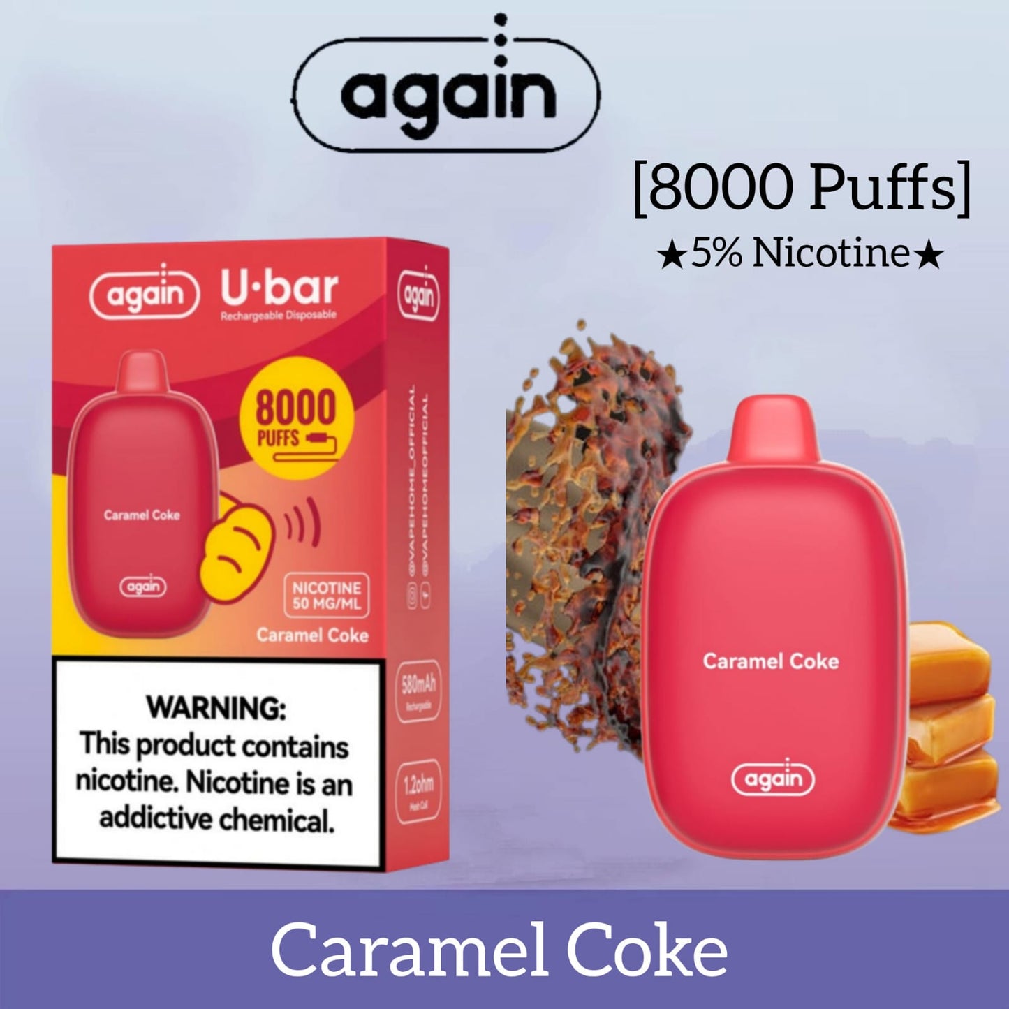 AGAIN U-BAR 8000 PUFFS DISPOSABLE VAPE IN DUBAI