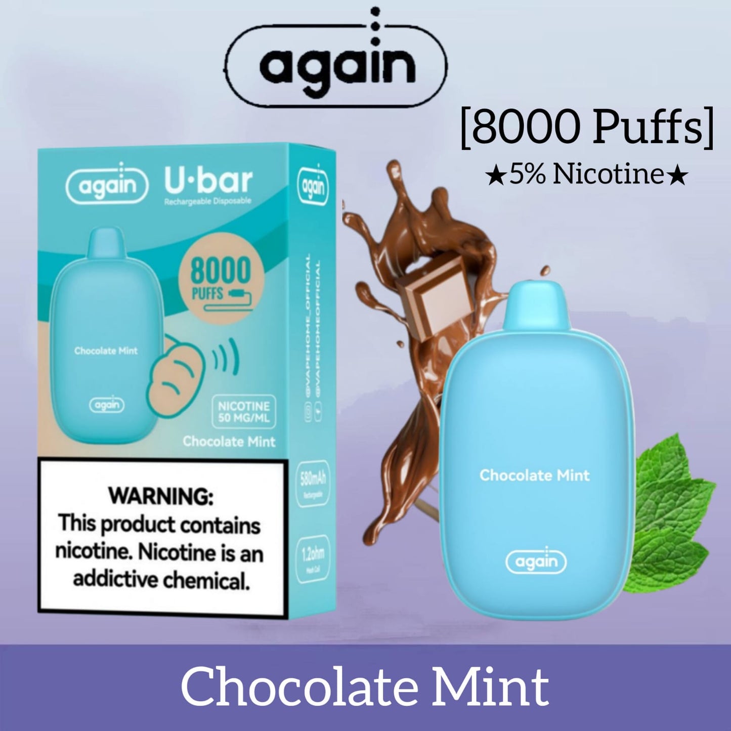 AGAIN U-BAR 8000 PUFFS DISPOSABLE VAPE IN DUBAI