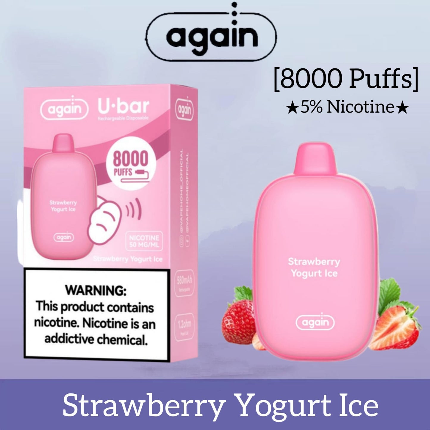 AGAIN U-BAR 8000 PUFFS DISPOSABLE VAPE IN DUBAI