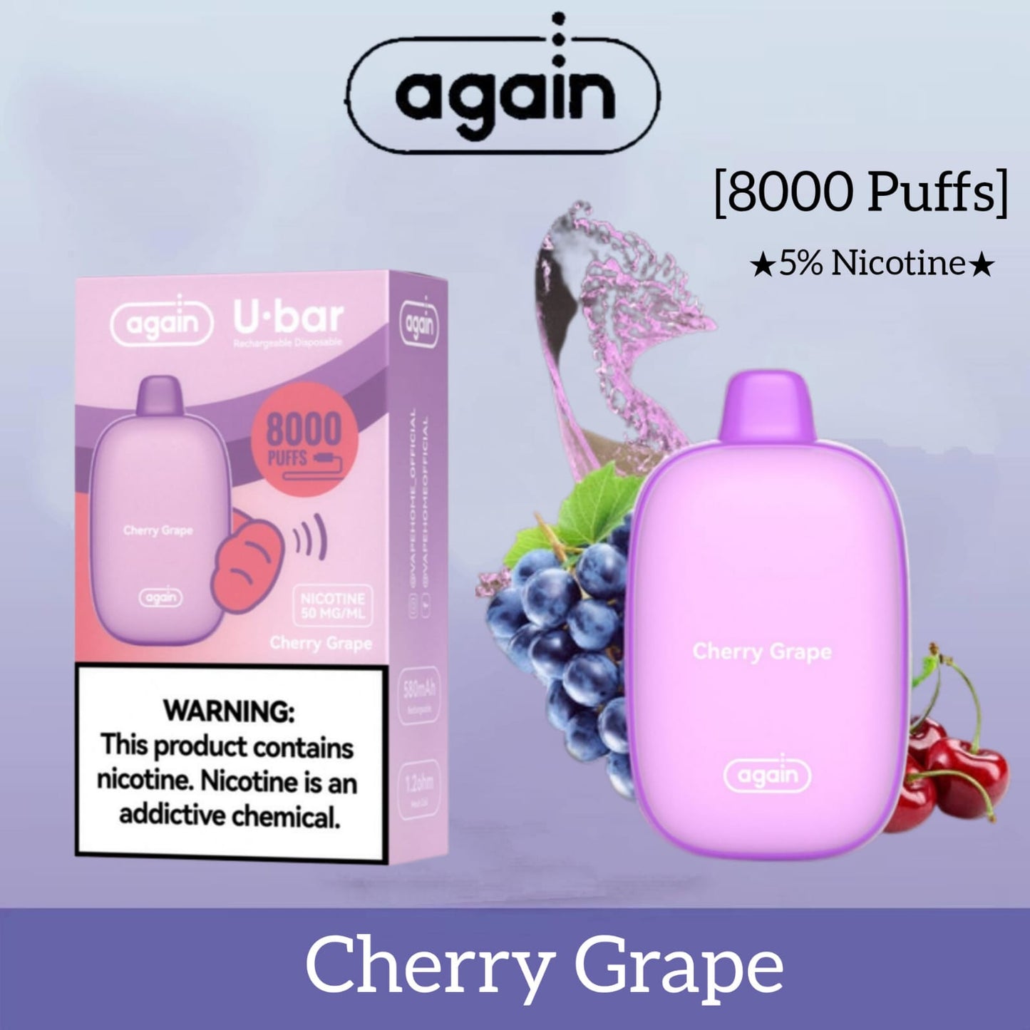 AGAIN U-BAR 8000 PUFFS DISPOSABLE VAPE IN DUBAI