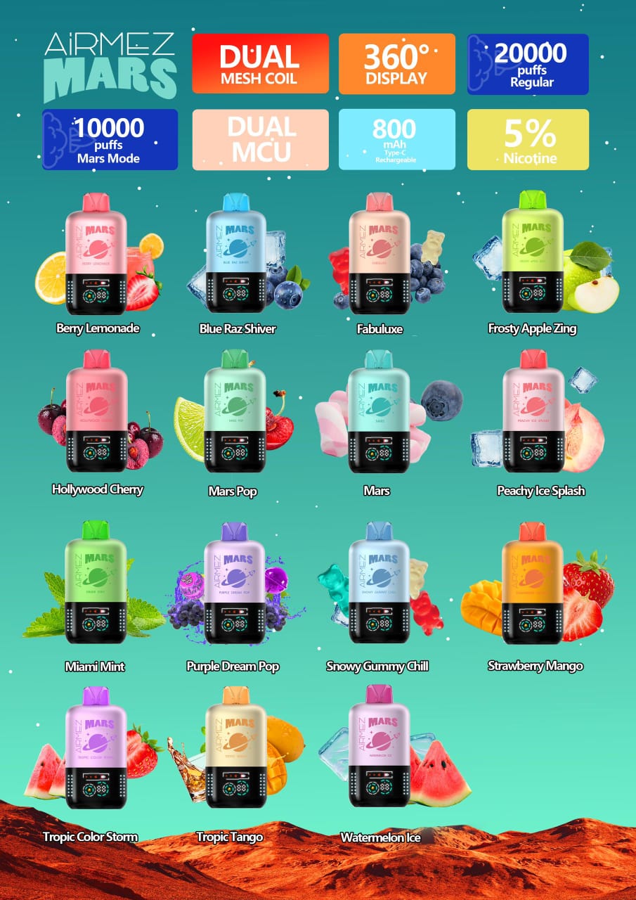 Airmez Mars 20000 Puffs Disposable Vape Best in Dubai Terea dubai online Airmez Mars 20000 Puffs Disposable Vape Best in Dubai Terea dubai online