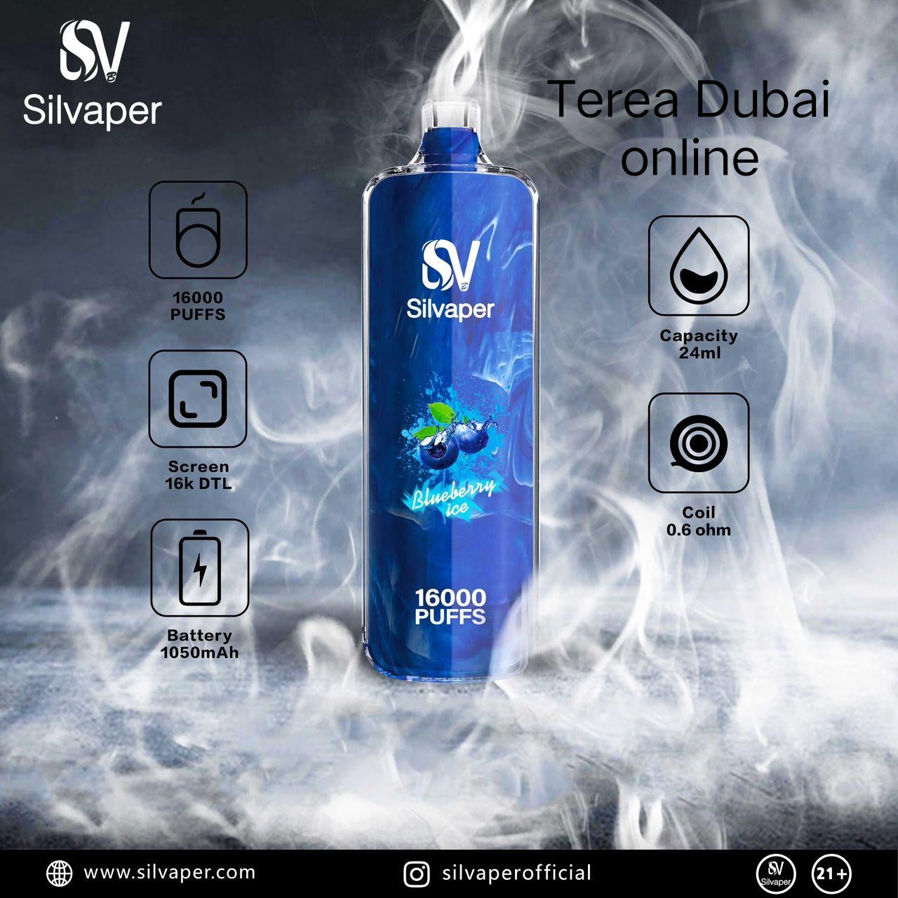 Best Offer Silvaper DTL Shisha 16000 Puffs 5p Combo Rechargeable Disposable Vape