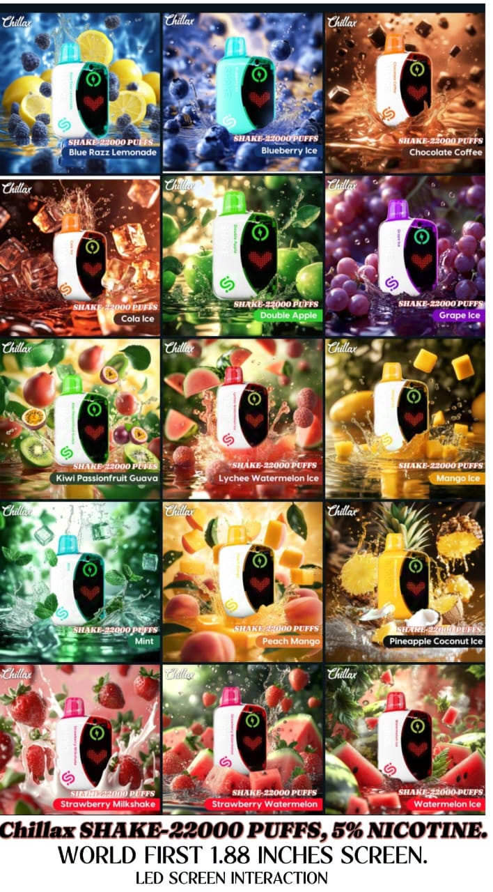 Buy Chillax Shake 22000 Puffs Disposable Vape in Dubai 5% Nicotine, LED Screen Terea dubai online Buy Chillax Shake 22000 Puffs Disposable Vape in Dubai 5% Nicotine, LED Screen Terea dubai online