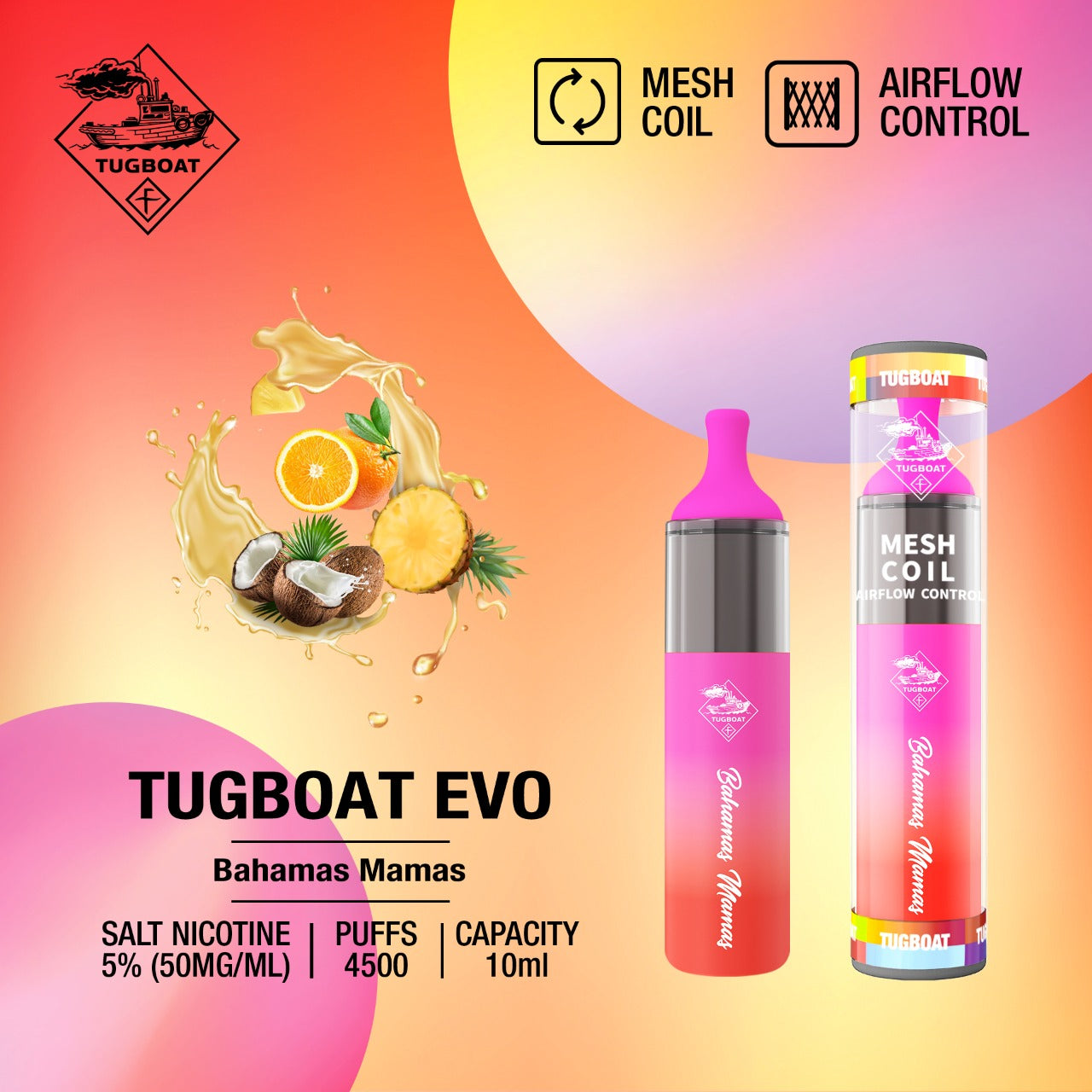 TUGBOAT EVO 4500 Puffs DISPOSABLE VAPE IN UAE