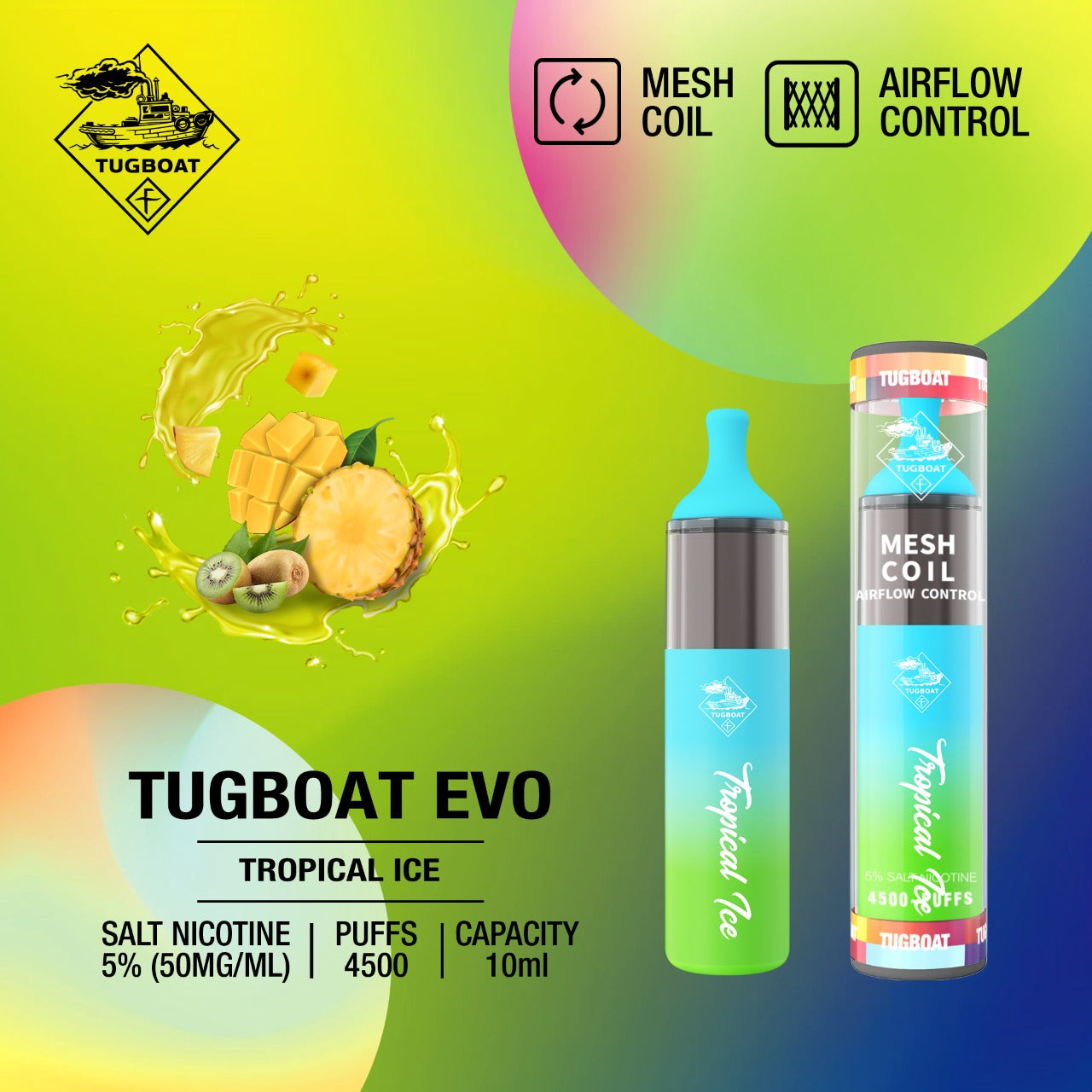 TUGBOAT EVO 4500 Puffs DISPOSABLE VAPE IN UAE