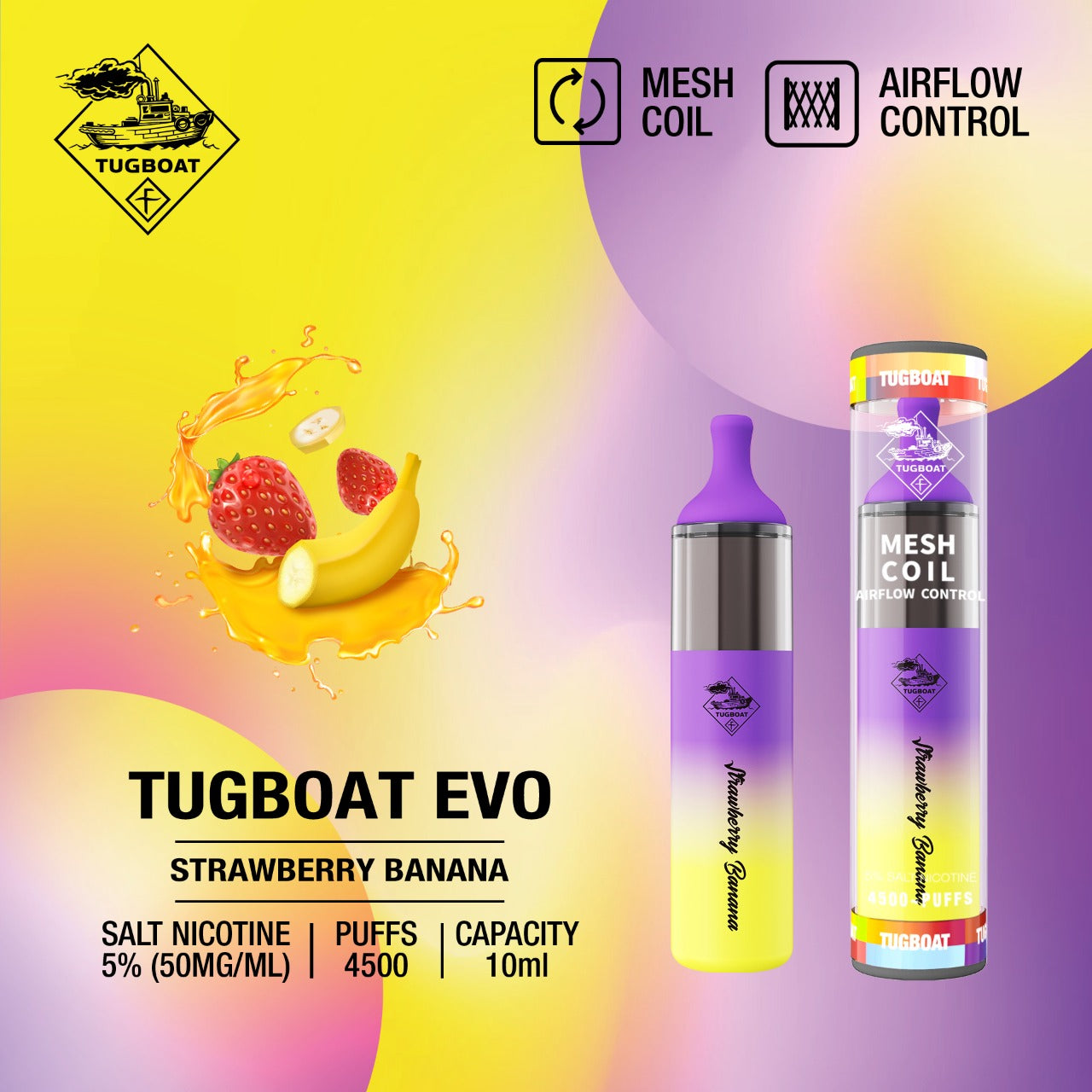 TUGBOAT EVO 4500 Puffs DISPOSABLE VAPE IN UAE