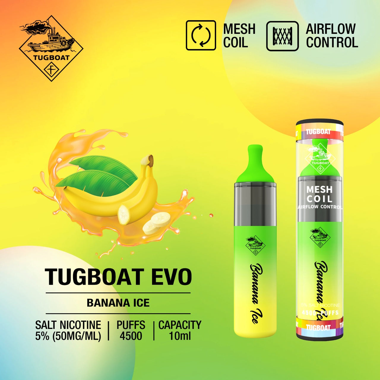 TUGBOAT EVO 4500 Puffs DISPOSABLE VAPE IN UAE
