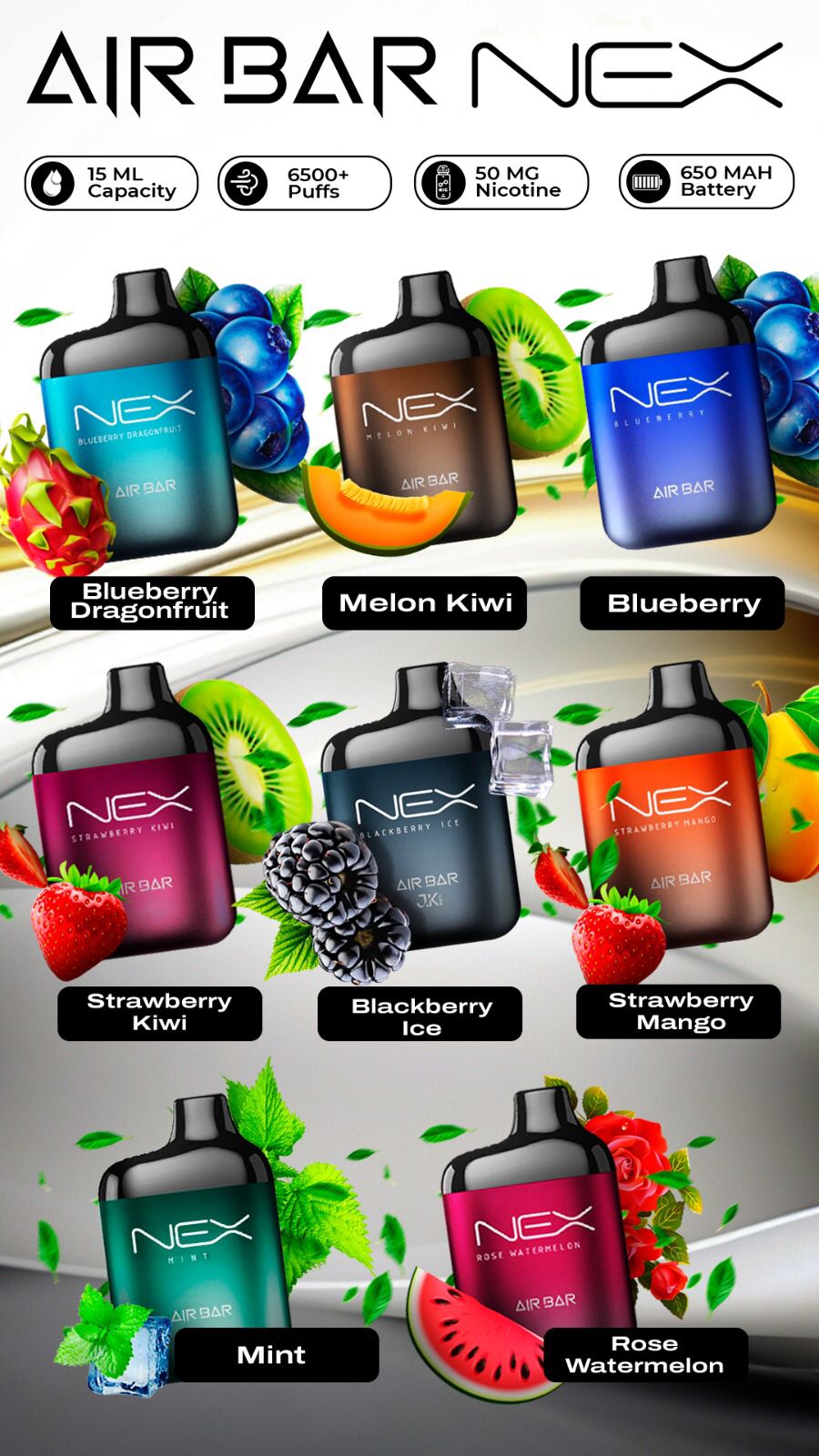 Air Bar NEX 6500 Vape Rechargeable in Dubai Terea dubai online Air Bar NEX 6500 Vape Rechargeable in Dubai Terea dubai online