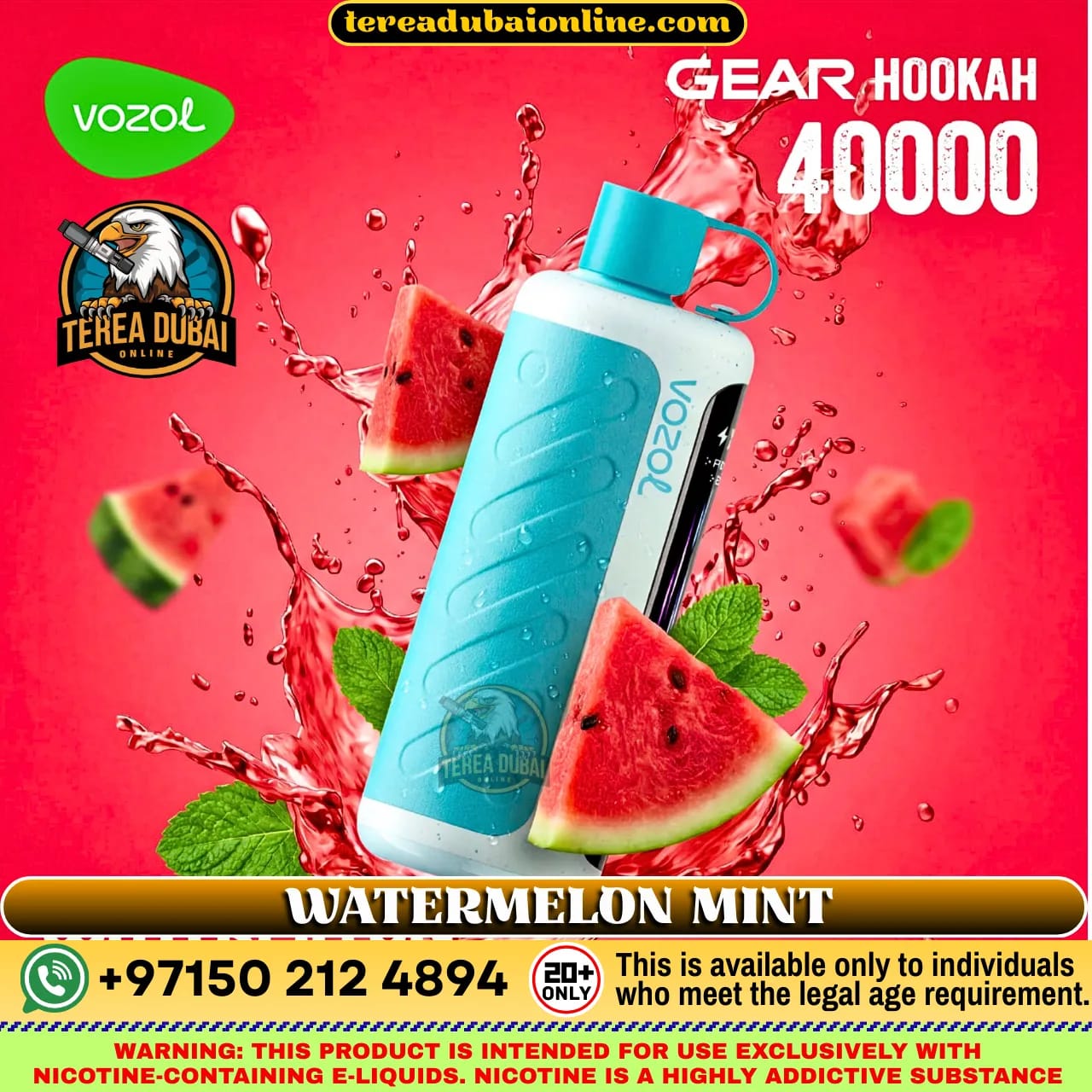 VOZOL Gear Hookah 40000 Puffs 5mg Disposable Vape in Dubai