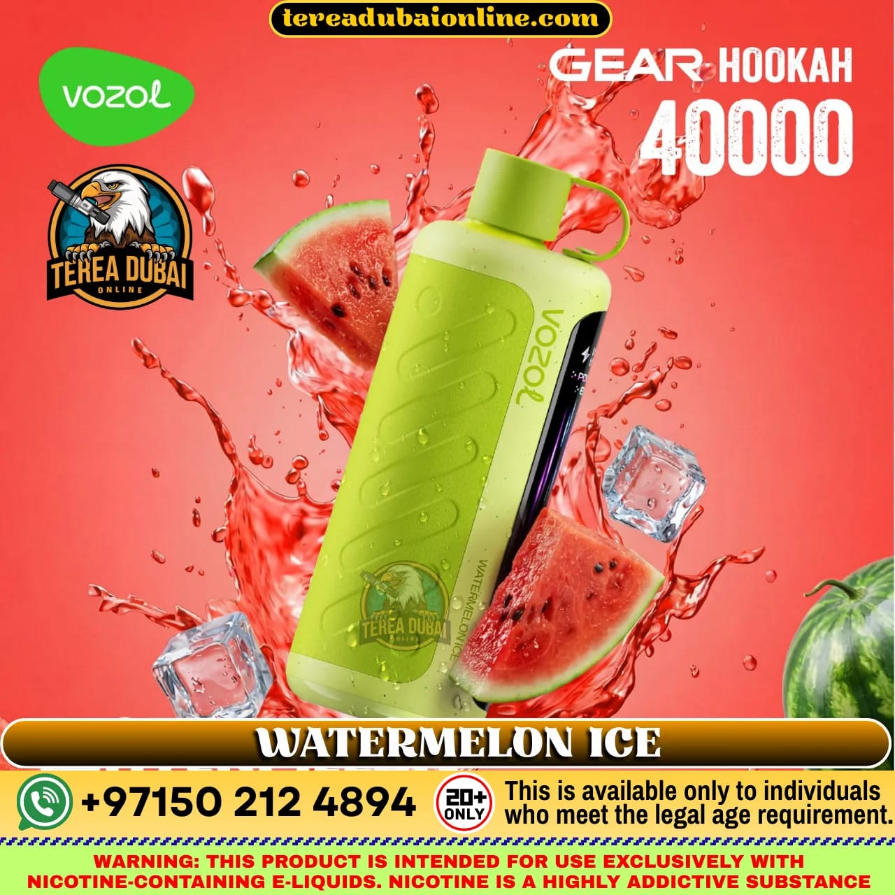 VOZOL Gear Hookah 40000 Puffs 5mg Disposable Vape in Dubai