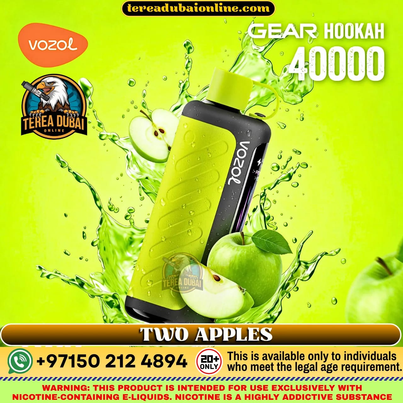 VOZOL Gear Hookah 40000 Puffs 5mg Disposable Vape in Dubai