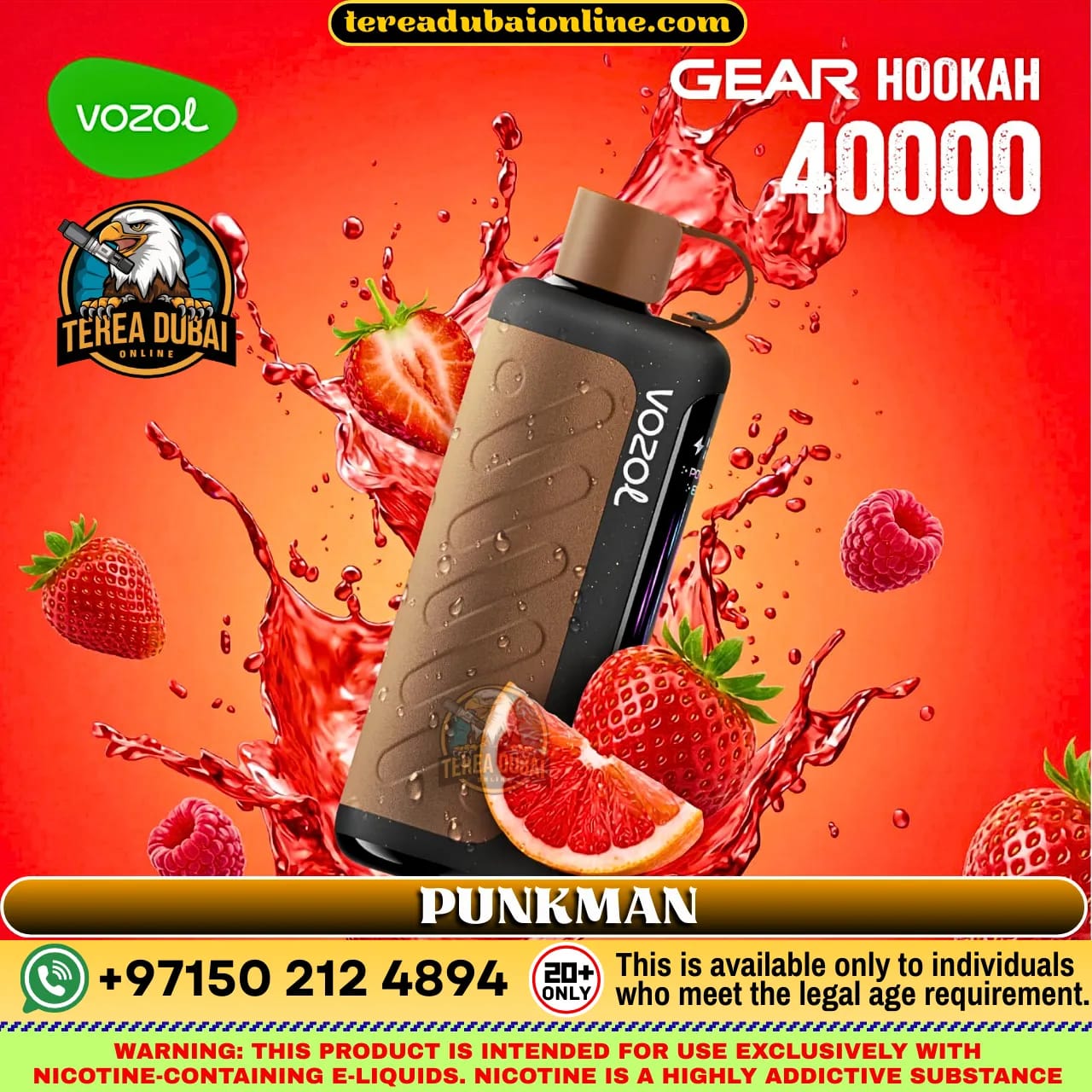 VOZOL Gear Hookah 40000 Puffs 5mg Disposable Vape in Dubai