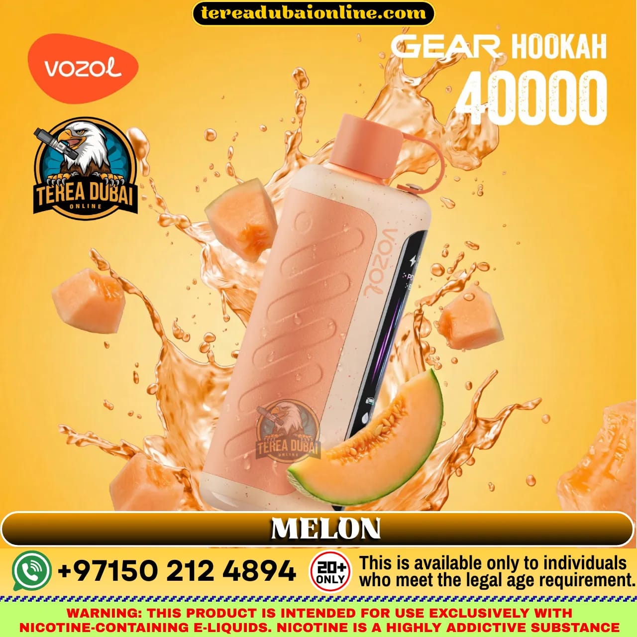 VOZOL Gear Hookah 40000 Puffs 5mg Disposable Vape in Dubai