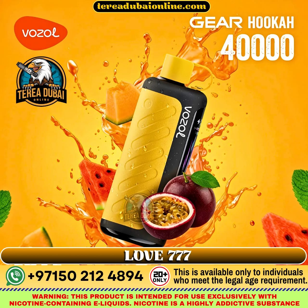 VOZOL Gear Hookah 40000 Puffs 5mg Disposable Vape in Dubai
