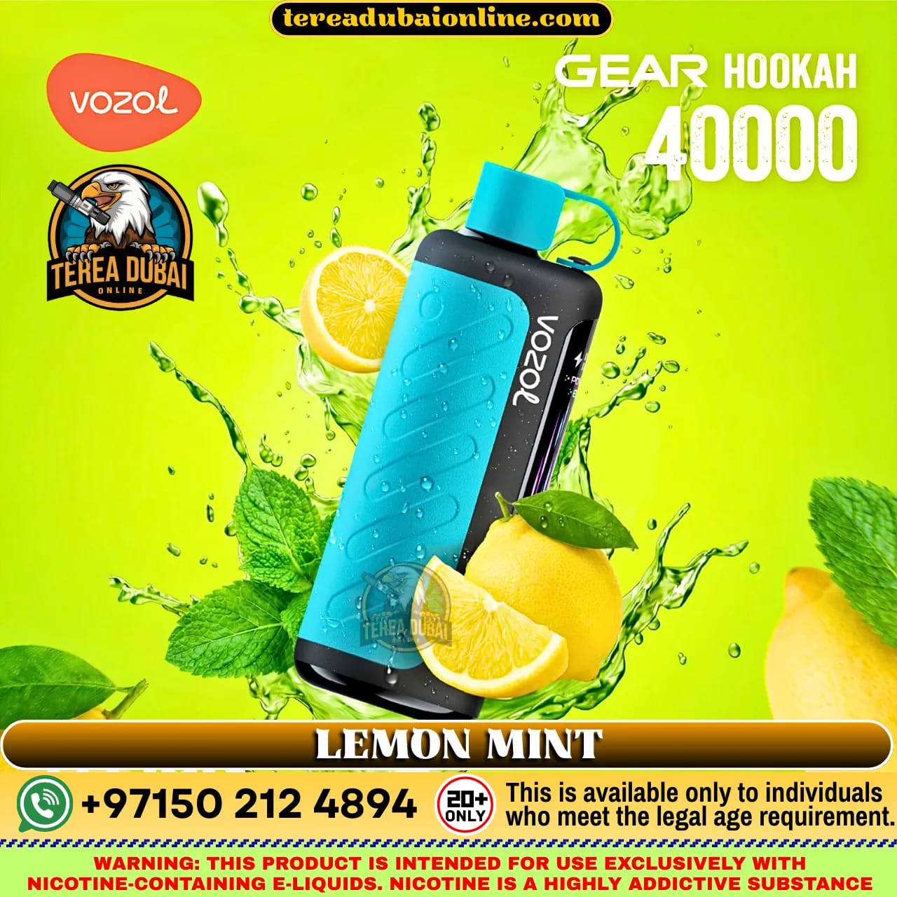 VOZOL Gear Hookah 40000 Puffs 5mg Disposable Vape in Dubai