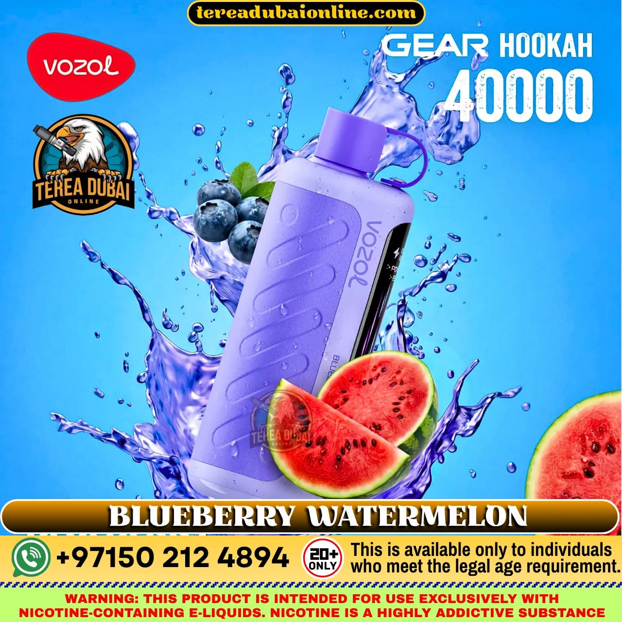VOZOL Gear Hookah 40000 Puffs 5mg Disposable Vape in Dubai