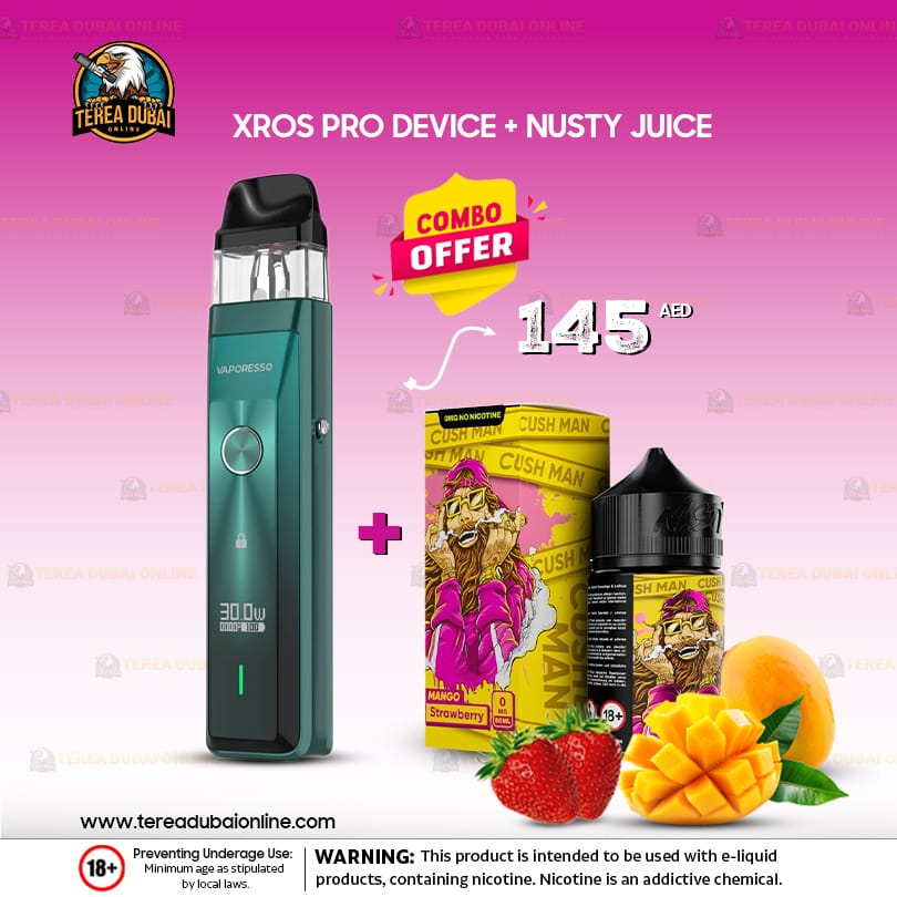 vaporesso xros pro juice Device + Free Nasty Cushman E-Juice menta E-liquid flavor:Menthol Xtra Vapear es tan malo