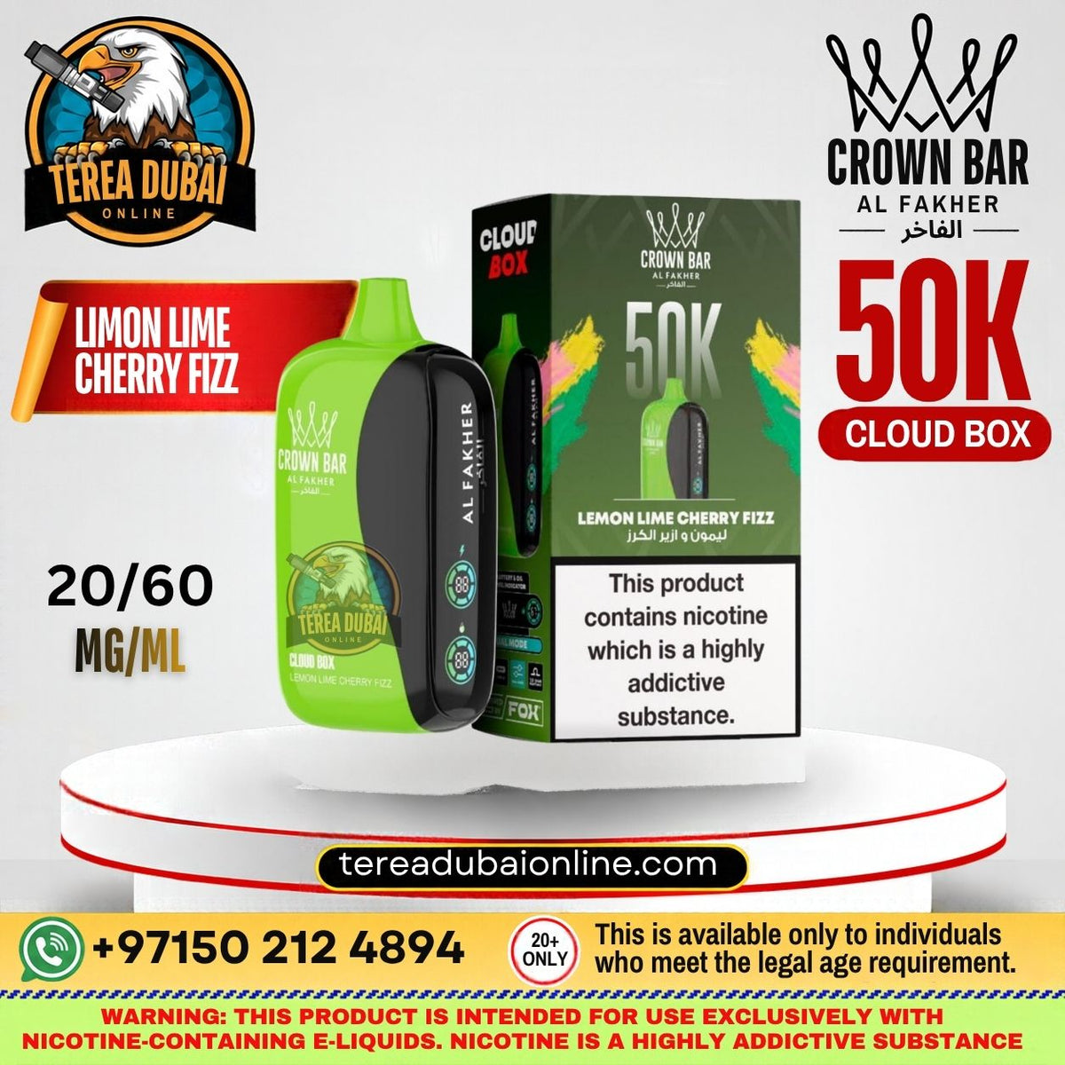 Crwon Bar Cloud box Al fakher 50k Puffs In Dubai
