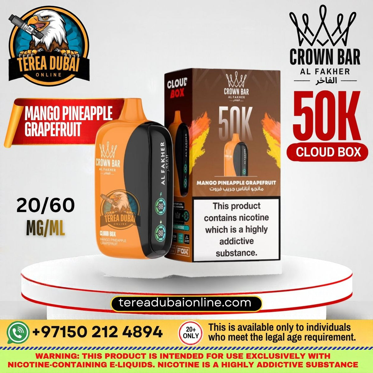 Crwon Bar Cloud box Al fakher 50k Puffs In Dubai