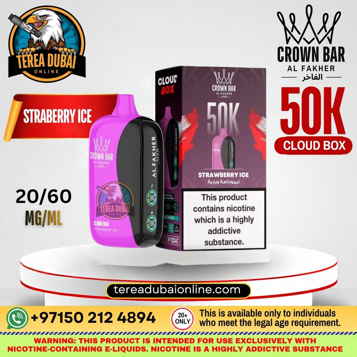 Crwon Bar Cloud box Al fakher 50k Puffs In Dubai